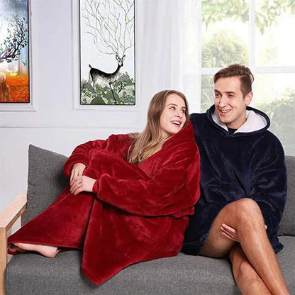 D-Warm Blanket Hoodie - Ultra-Cozy Sherpa Wearable Blanket for Women, Men & Kids | Perfect Gifts for All Seasons, Warm Sweatshirt Blanket